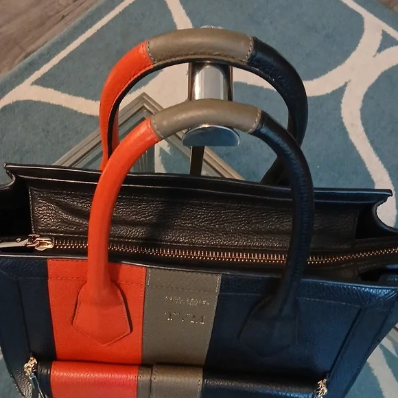 Henri Bendel Rare Tricolor Black, Orange, and Gray Large Tote - Picture 5 of 13